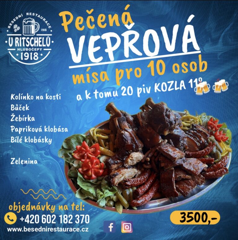 Pečená vepřová mísa a pivečko